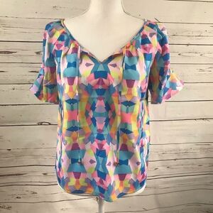 CUDDY STUDIOS Felicity Print Blouse Geometric